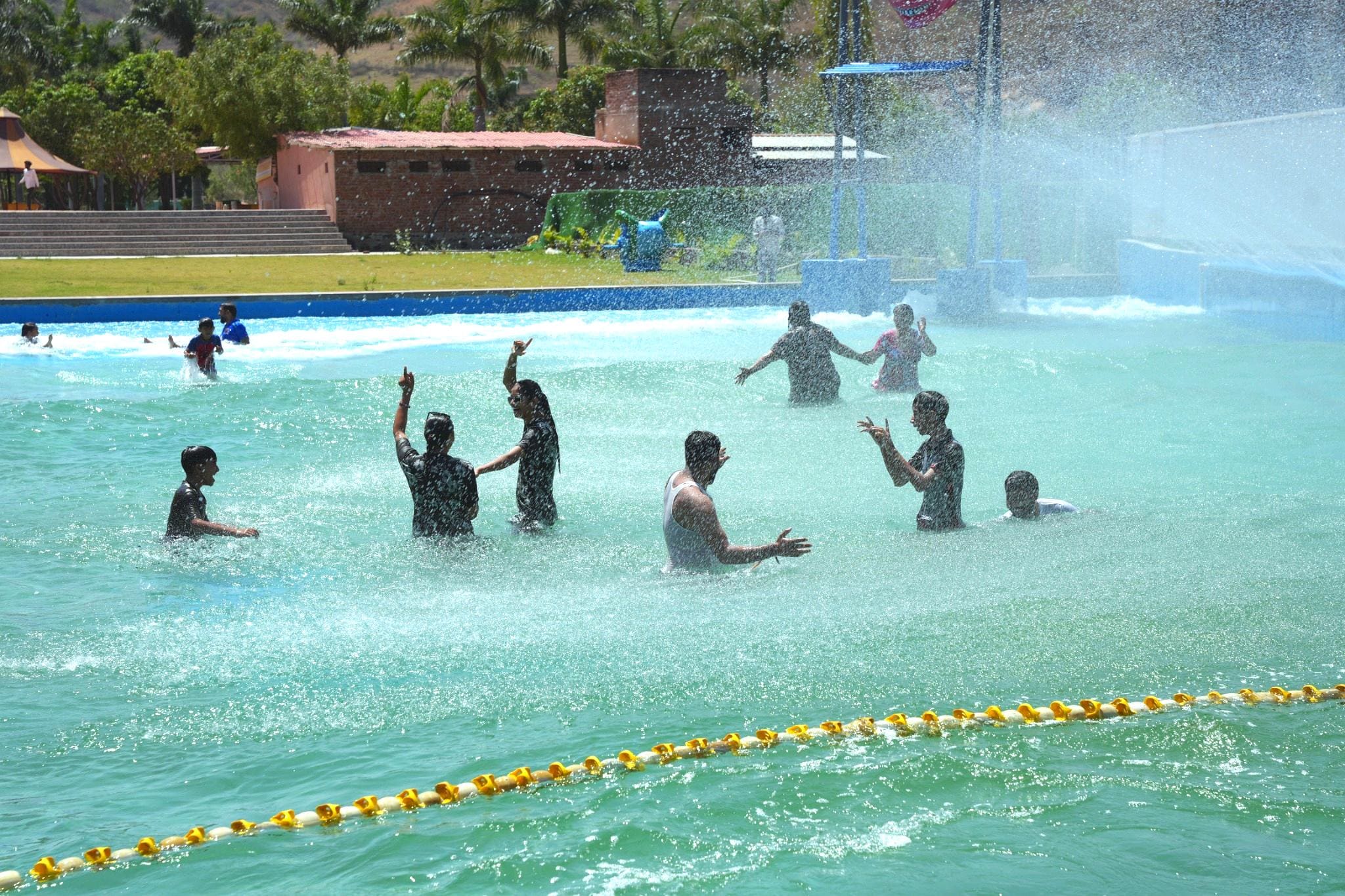 Surfer in pool
