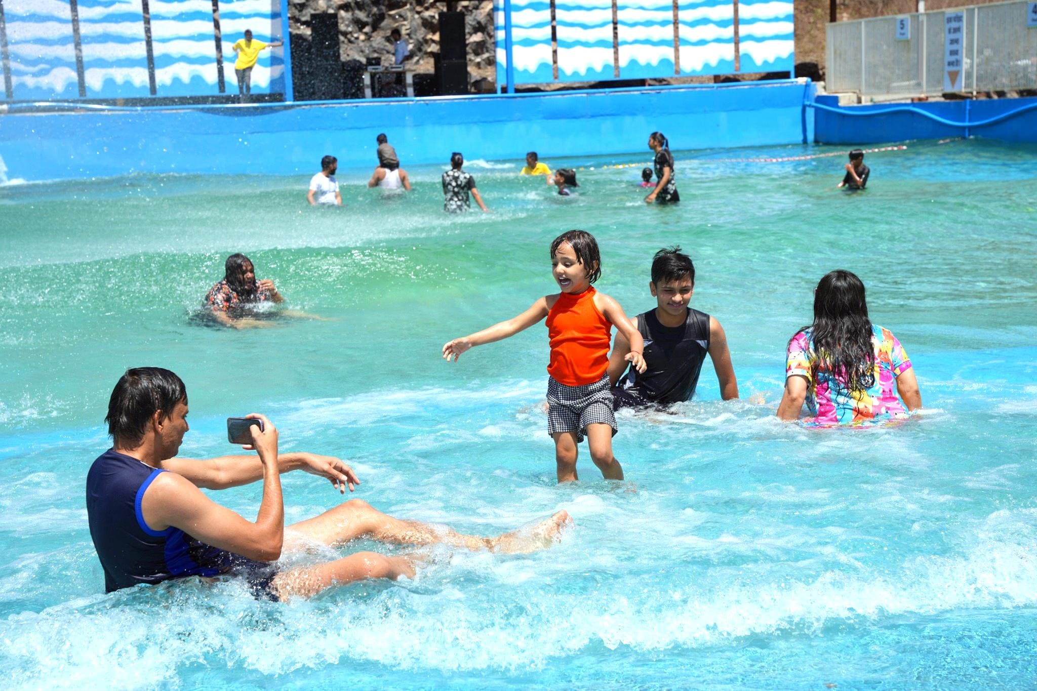 Artificial lake at the water park